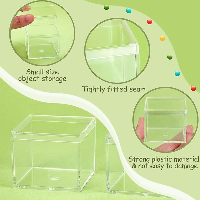 8 Pieces Of Transparent Acrylic Plastic Square Square Jewelry 210ml