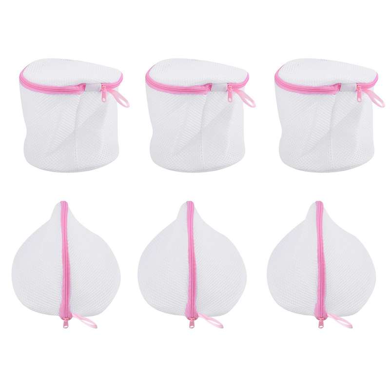 Mesh Laundry Bag 6in 1 with Zips Handle Triangle-shape X3/cylinder X3