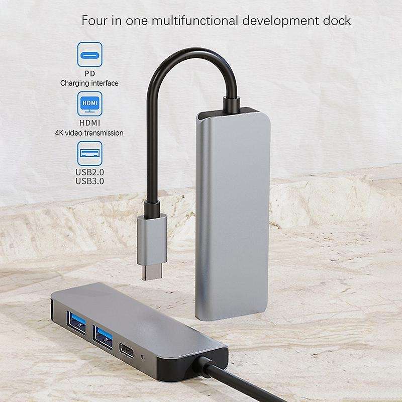 4 In 1 Usb Type C Adapter with Hdmi-compatible Multiport Card Reader