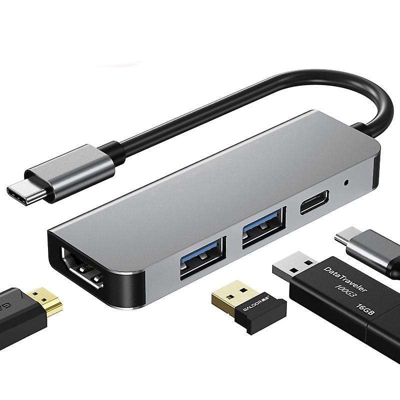 4 In 1 Usb Type C Adapter with Hdmi-compatible Multiport Card Reader