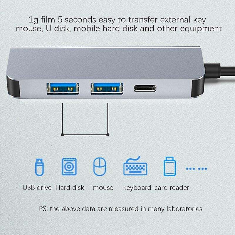 4 In 1 Usb Type C Adapter with Hdmi-compatible Multiport Card Reader