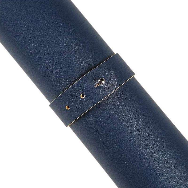 40cm X 80cm Pu Leather Table Mat for Office (dark Blue and Yellow)