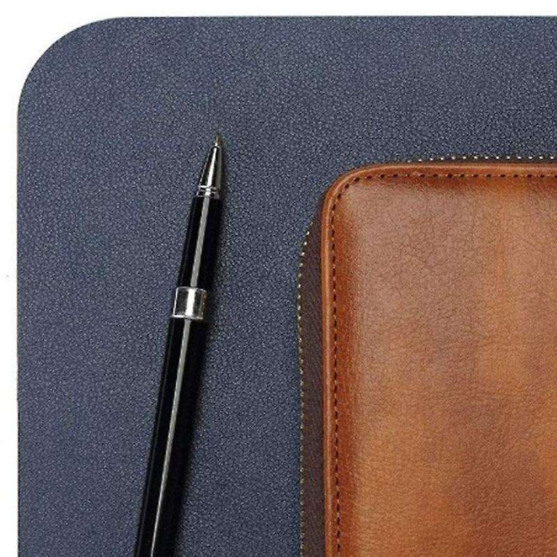 40cm X 80cm Pu Leather Table Mat for Office (dark Blue and Yellow)