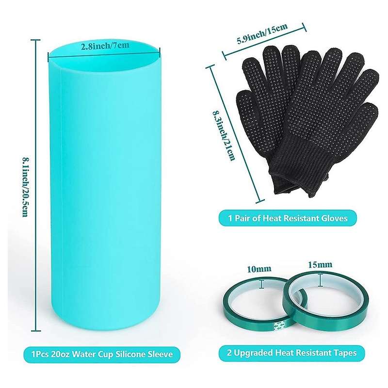 Sublimation Tumblers Silicone Bands Sleeve Kit for 20 Oz Blanks Cups