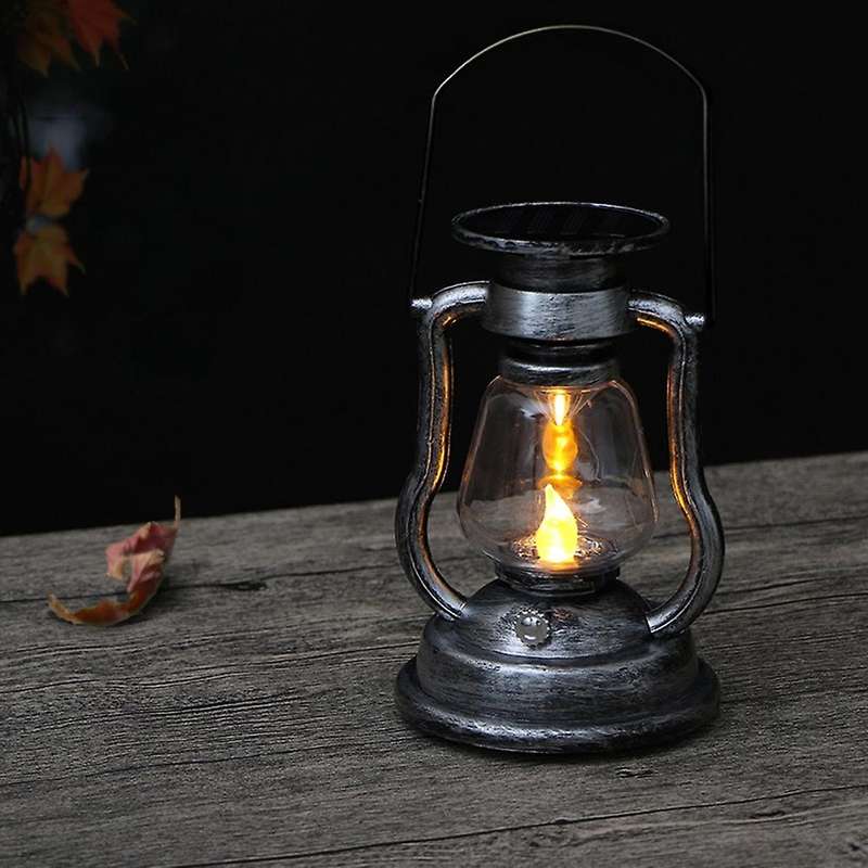 Led Solar Light Retro Oil Lanterns Solar Powered Light,bronze