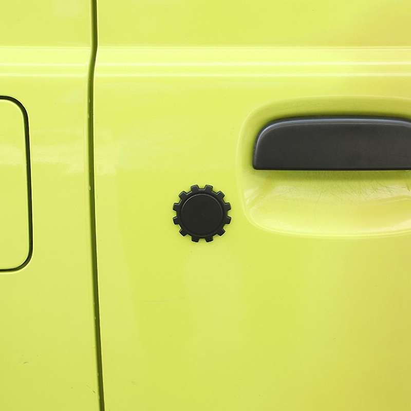 2pcs Car Door Key Jack Trim Cover Protect Decoration Black