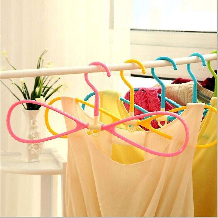6pcs 8-shaped Plastic Non-slip Hanger Space Saving Clothes Drying