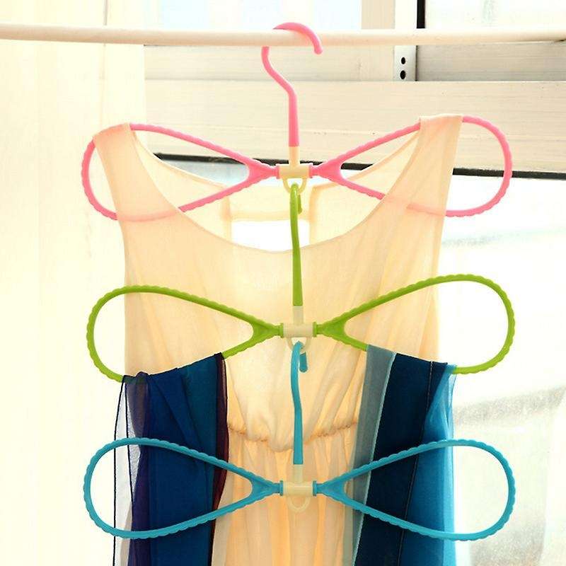 6pcs 8-shaped Plastic Non-slip Hanger Space Saving Clothes Drying