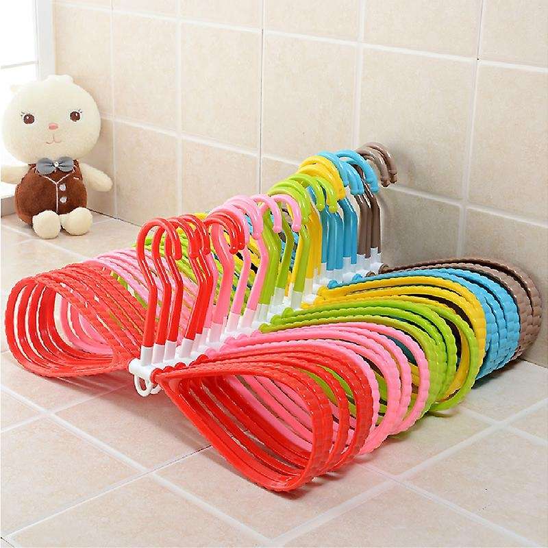 6pcs 8-shaped Plastic Non-slip Hanger Space Saving Clothes Drying