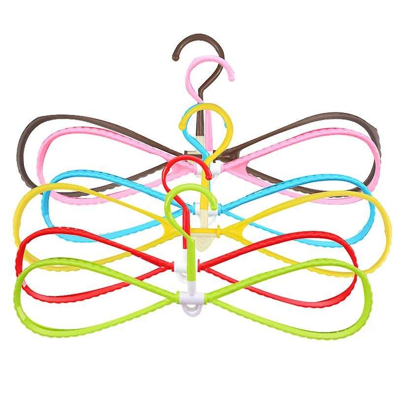 6pcs 8-shaped Plastic Non-slip Hanger Space Saving Clothes Drying