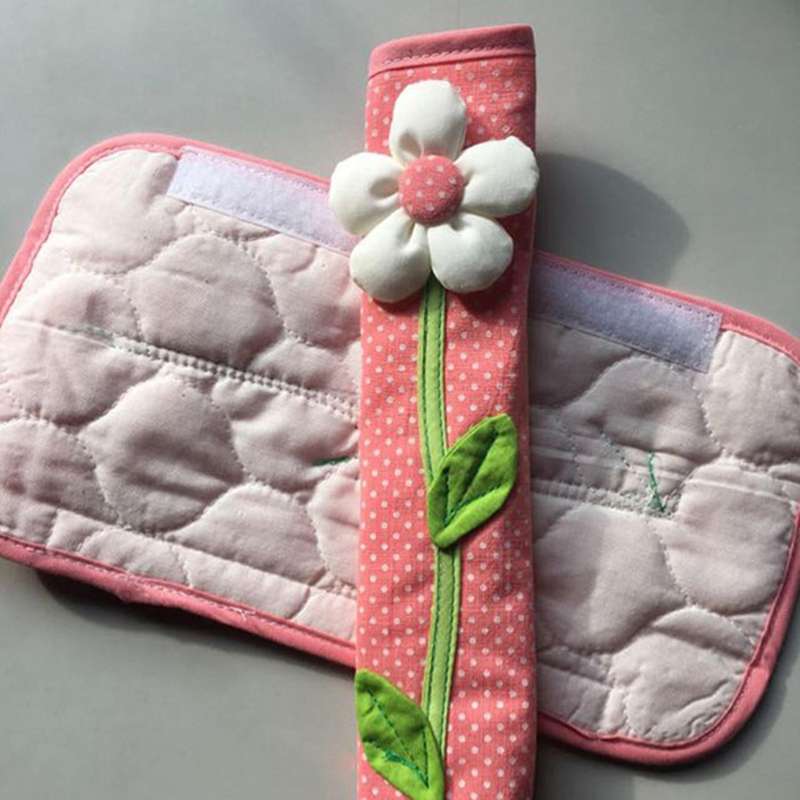 6pcs Flower Polka Dot Door/refrigerator Handle Cover Gloves Pink