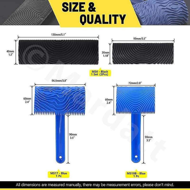 Wood Graining Painting Tool Set Ms6 Ms17 Ms18b Rubber,for Wall Diy