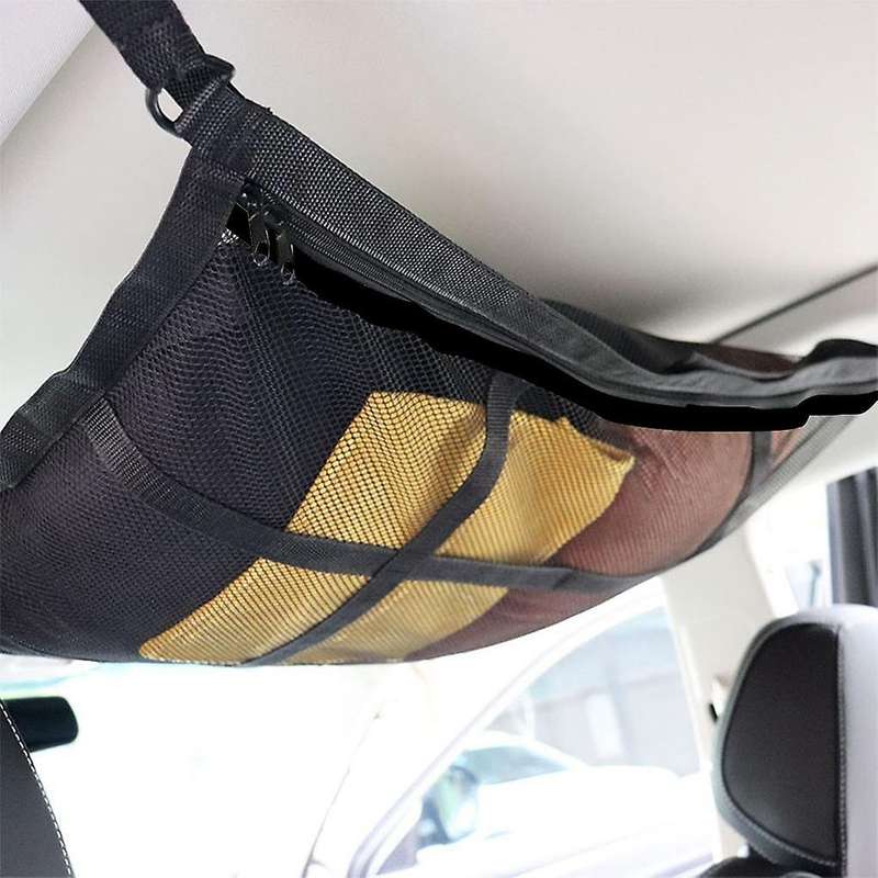 Car Ceiling Storage Net Pocket 90x65cm Car Roof Interior Cargo Net