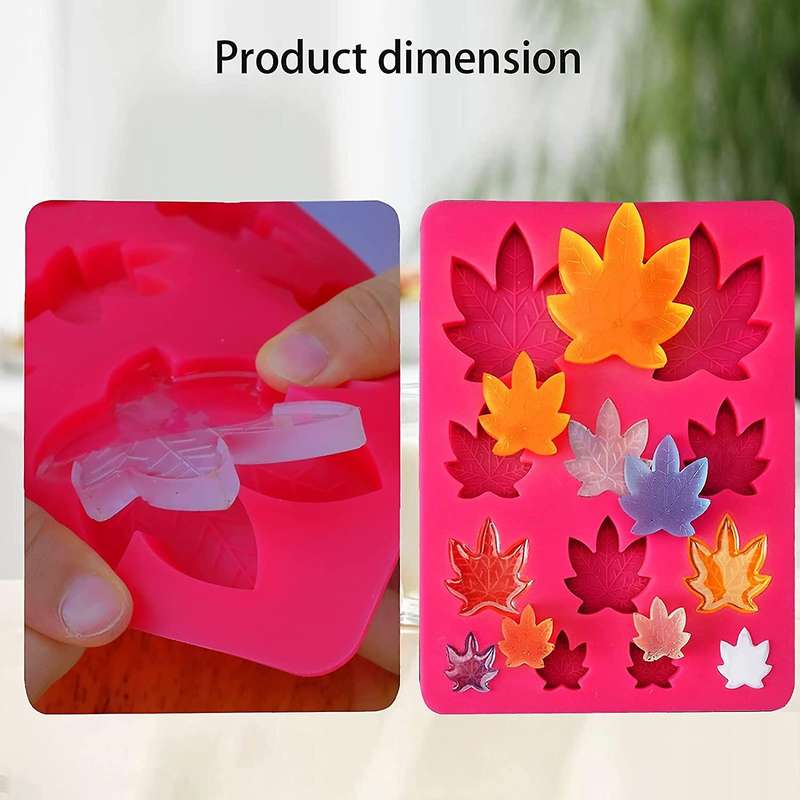 2 Pack Gummy Leaf Silicone Candy Mold, Chocolate Gummy Molds -red