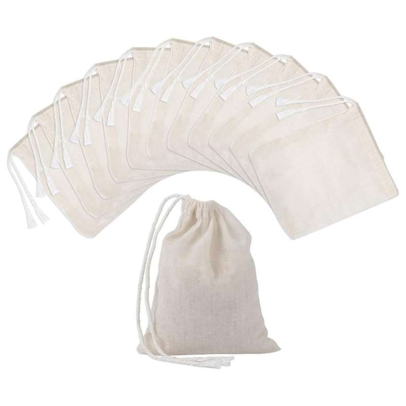 100 Pieces Drawstring Cotton Bags,tea Brew Bags (4 X 3 Inches)