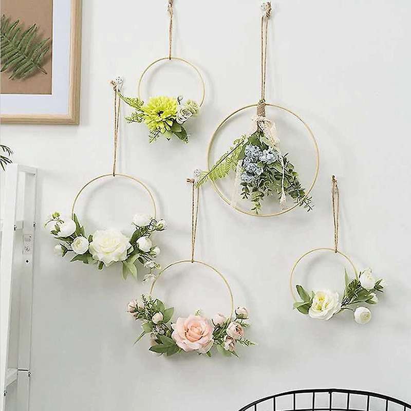 Bamboo Floral Hoop,15pc 3 Sizes Dream Catcher Bamboo Wood Circle Ring