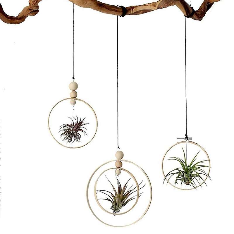 Bamboo Floral Hoop,15pc 3 Sizes Dream Catcher Bamboo Wood Circle Ring