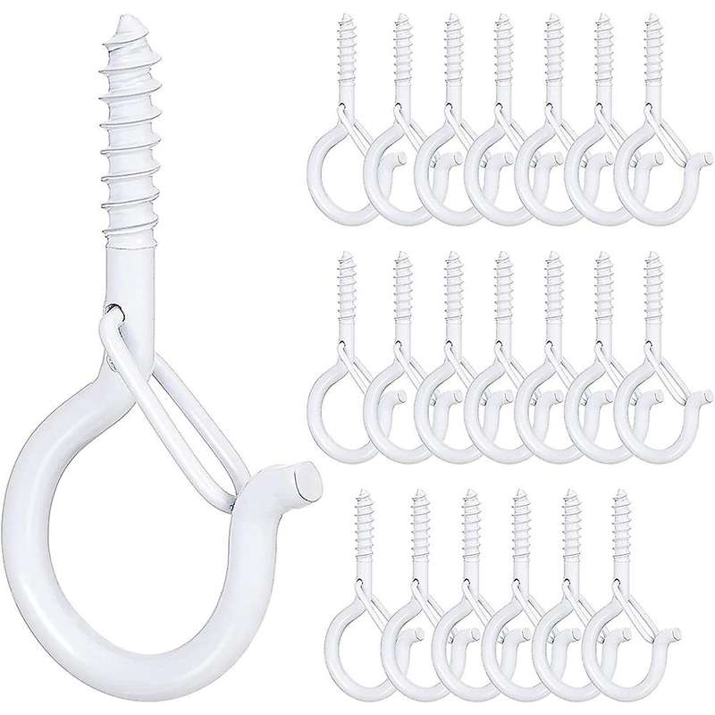 Q-hanger Hooks Ceiling Q Screw Hook Screw Lights Hanger (20, White)