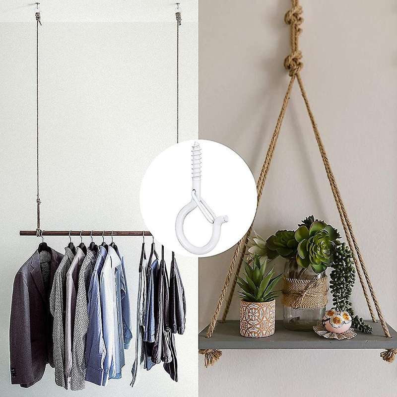 Q-hanger Hooks Ceiling Q Screw Hook Screw Lights Hanger (20, White)