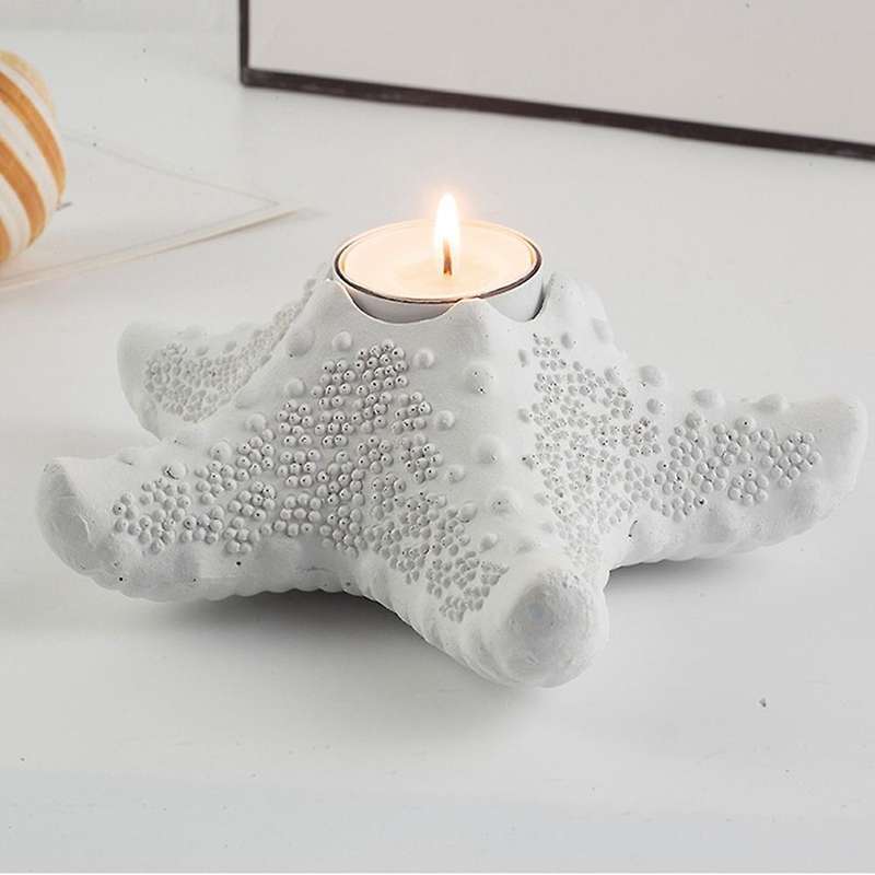 Resin Starfish Candlestick Cup Soft Crafts Decoration, D