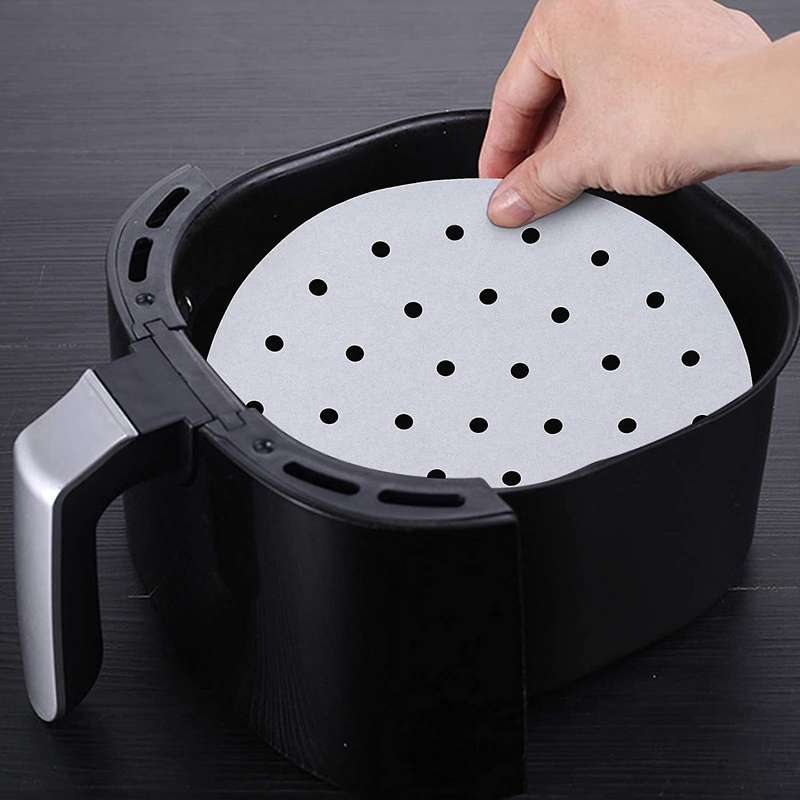 200 Pcs 8.5 Inch Air Fryer Liner Wood Pulp Paper for Air Fryer Basket