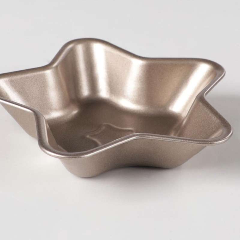 6pcs Carbon Steel Non-stick Star-shaped , Egg Tart Pan, Quiche Pan
