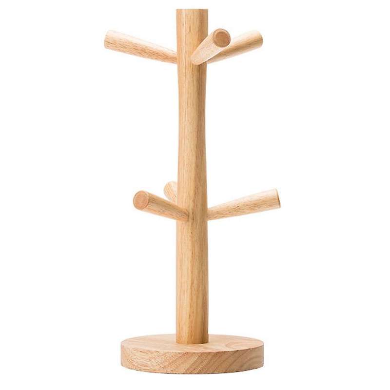 6 Hooks Mug Holder Tree,wooden Cup Holder,tea Coffee Mug Cup Tree