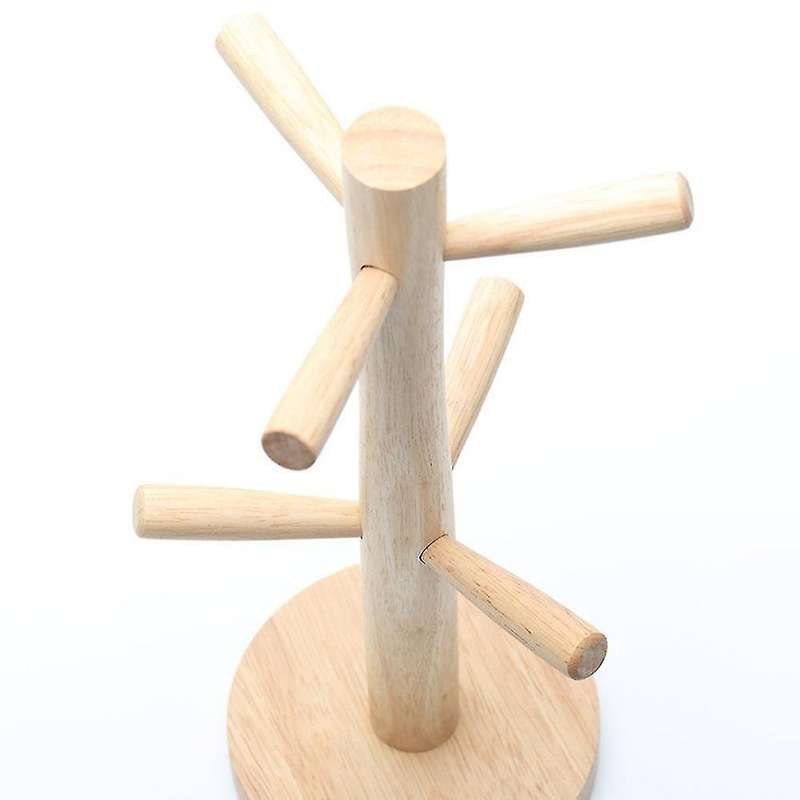 6 Hooks Mug Holder Tree,wooden Cup Holder,tea Coffee Mug Cup Tree