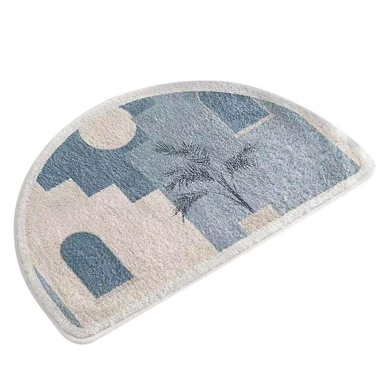 Morandi Shower Mat Microfiber Bath Mat Floor Semicircle Mats A