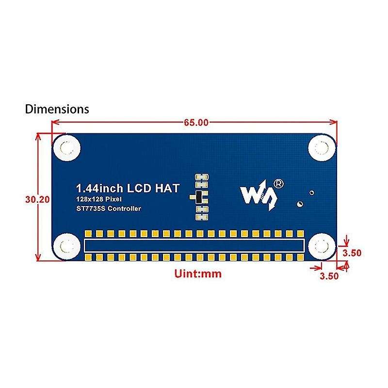 Waveshare 1.44 Inch Lcd Display Hat for Raspberry Pi 2b/3b/3b+/zero