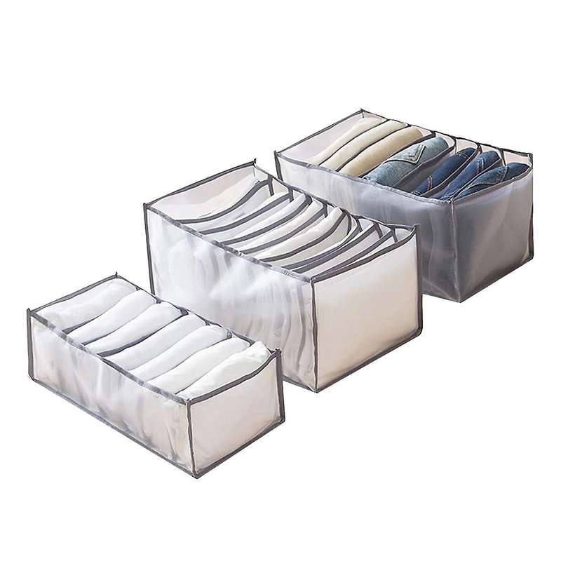 Washable Wardrobe Clothes Organizer Set Of 3,foldable Visible Closet