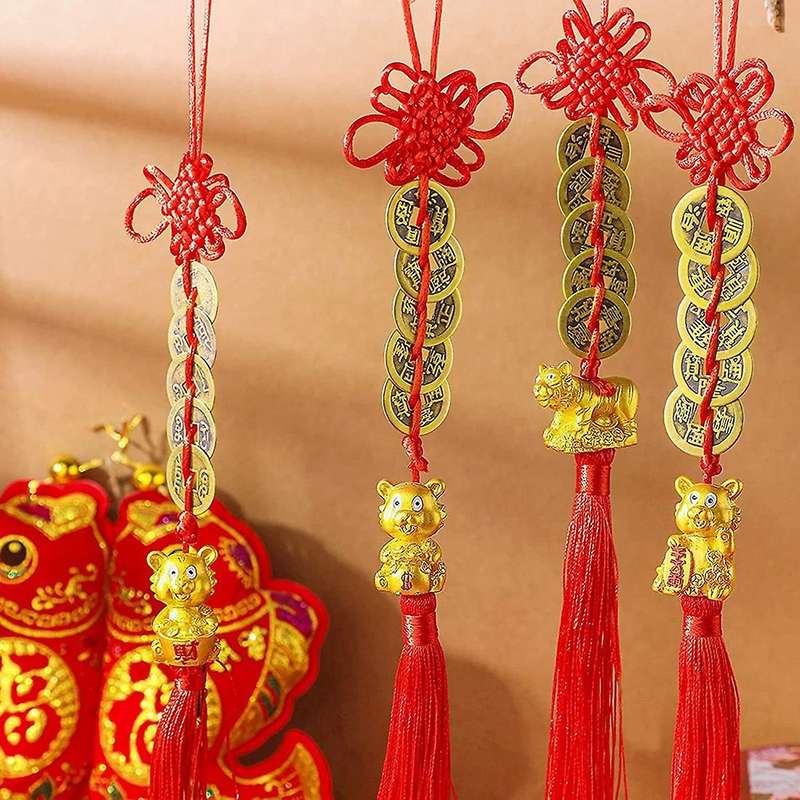 8 Pieces Of Chinese Feng Shui Charm Good Luck Charm Tiger Mascot