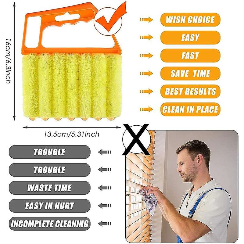 7 Finger Cleaner Tool Hand-held Window Shutters Brush (5 Pieces)