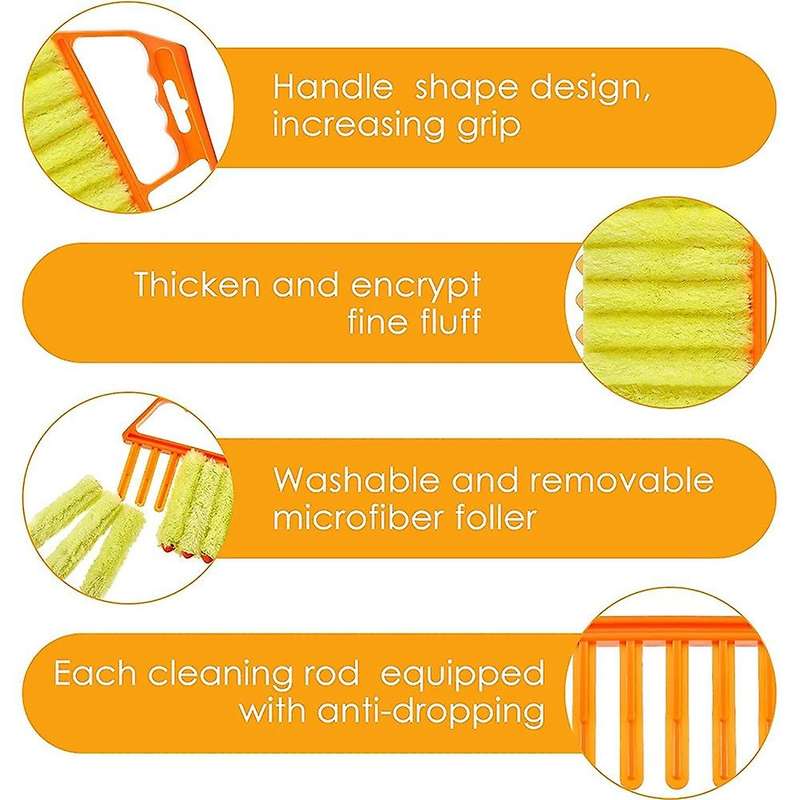 7 Finger Cleaner Tool Hand-held Window Shutters Brush (5 Pieces)
