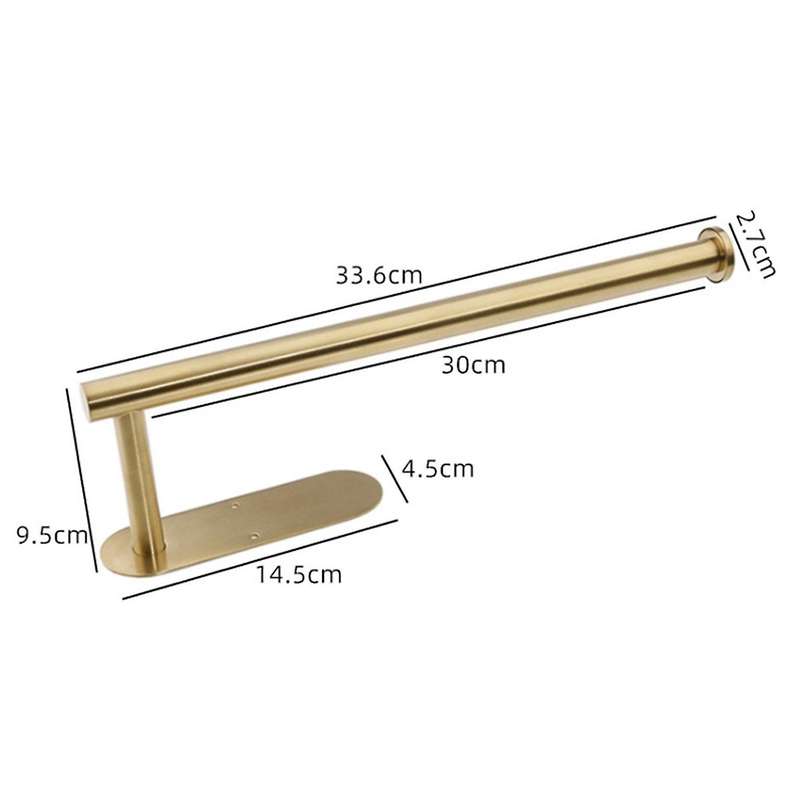 Self Adhesive Kitchen Wall Mount Paper Towel Holders with Screws Gold