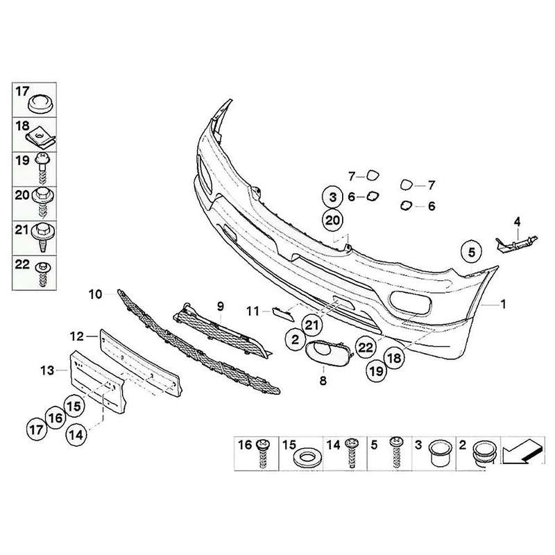 1 Pair Front L & R Bumper Cover Bar Support Bracket Holder Guide