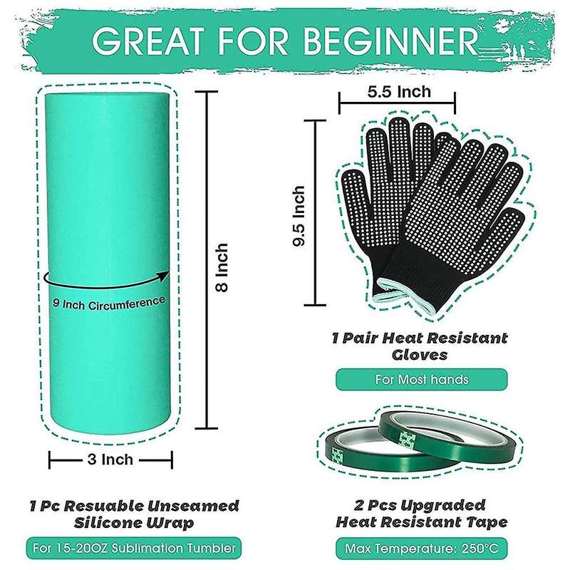 Silicone Sleeve for Sublimation, Seamless Heat-resistant Silicone