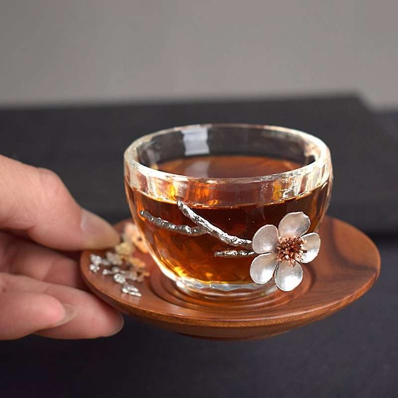 2pcs Japanese-style Tea Cup Heat-resistant Drinking Cup Plum Flower