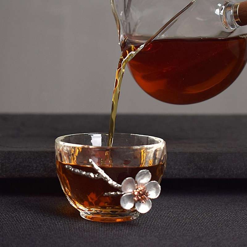 2pcs Japanese-style Tea Cup Heat-resistant Drinking Cup Plum Flower