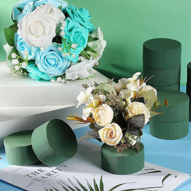 28 Pcs Round Flower Foam Wet Maker Block Diy Flower Crafts Supplies