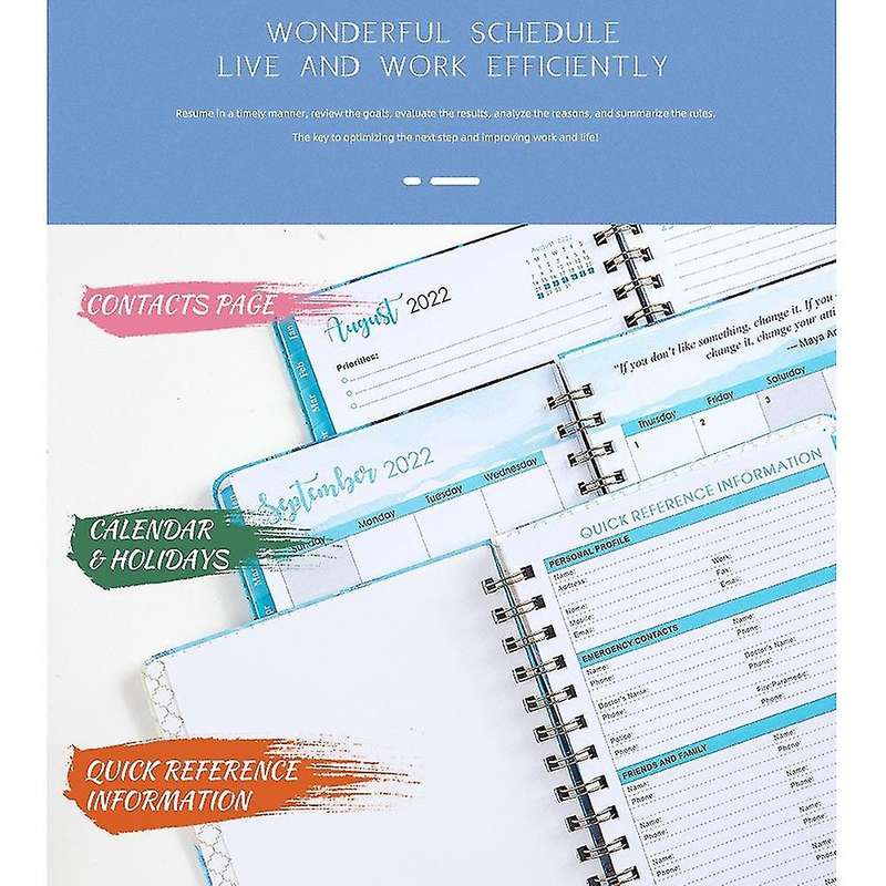 2022 Planner - Weekly & Monthly Planner,8.4 X 6.3inch,sky Blue