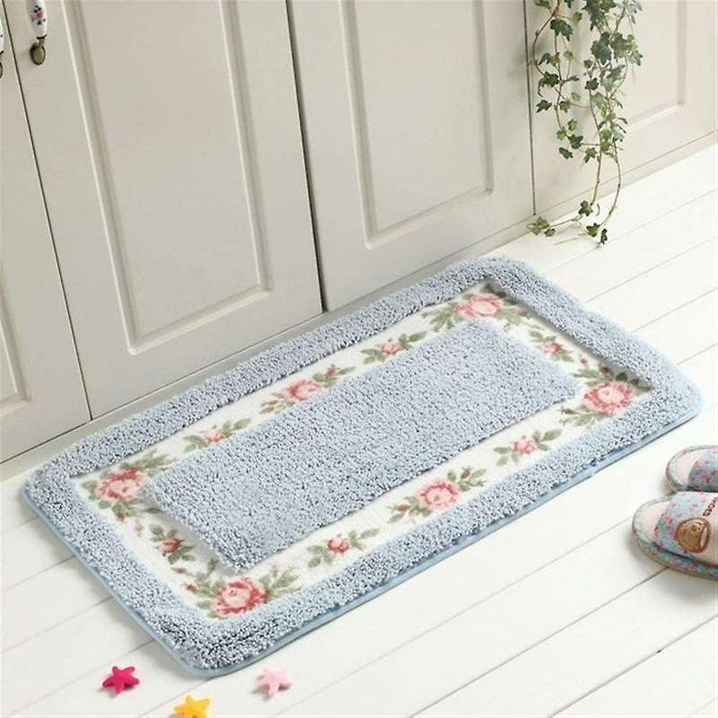 Pastoral Style Bath Carpet Rectangle Carpets Floor Decor (40x60cm) B