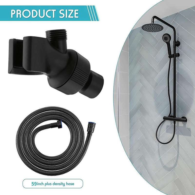 59 Inch Stainless Steel Shower Hose with Adjustable Shower Holder
