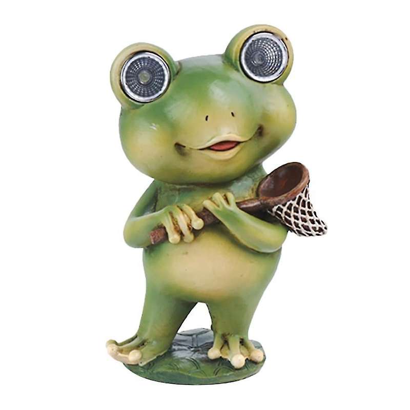 Solar Powered Garden Lights Frog Shaped Statue 9.5x6.5x15.5cm