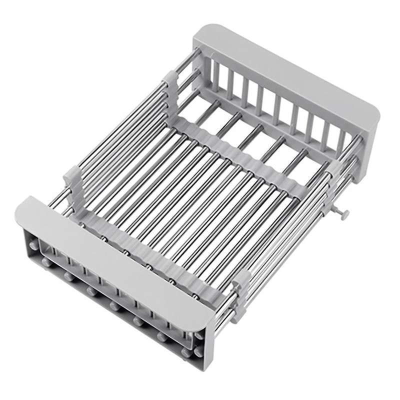 Telescopic Stainless Steel Sink Rack Dish Draining Storage Rack A