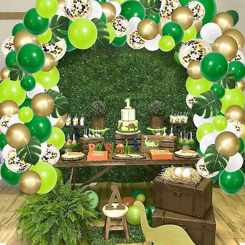 134pcs Jungle Party Balloon Arch Green Balloon Decoration