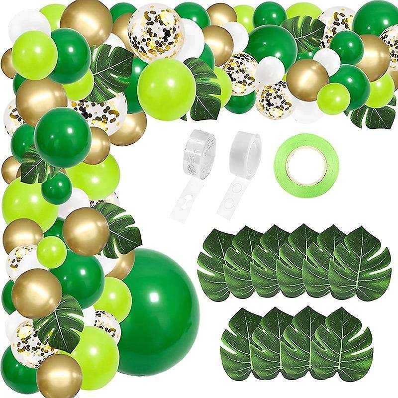 134pcs Jungle Party Balloon Arch Green Balloon Decoration