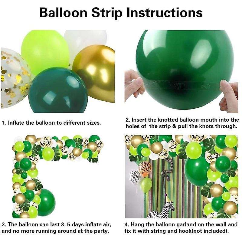 134pcs Jungle Party Balloon Arch Green Balloon Decoration