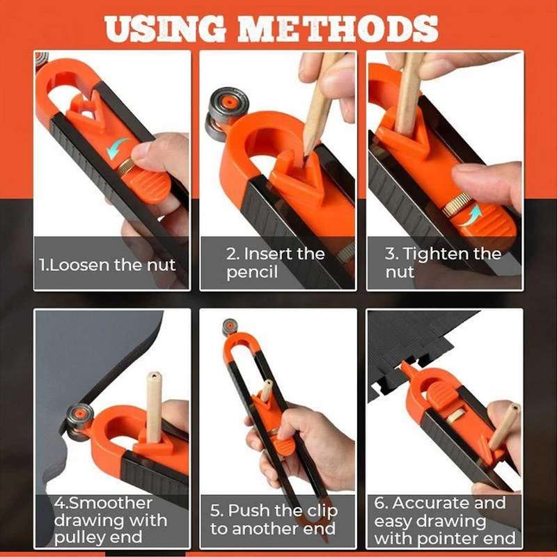 1pcs Profile Scribing Ruler Contour Gauge with Lock Measurement Tools
