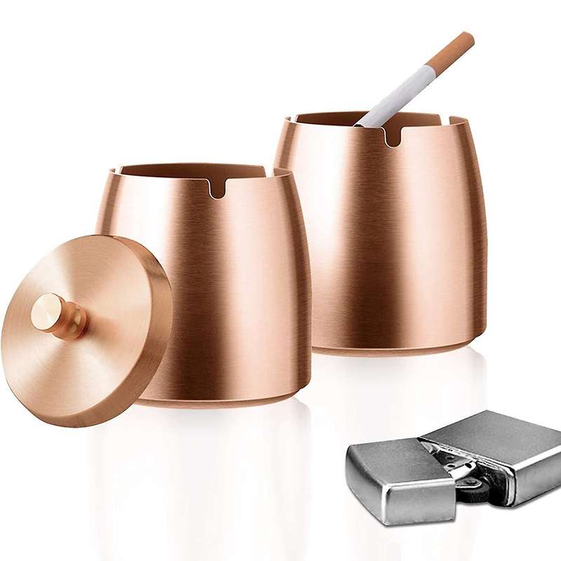 Stainless Steel Ashtray with Lid for Cigarette,for Home,office,indoor